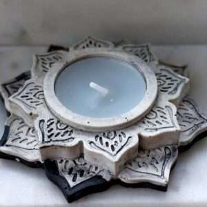Eco Resin Flower Pattern Tea Light Candle Holder