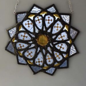 Handcrafted Stained Glass Panel – Cross Pattern Design