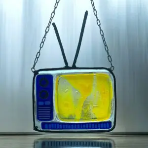 Handmade Fused Glass TV Wall or Window Hanging