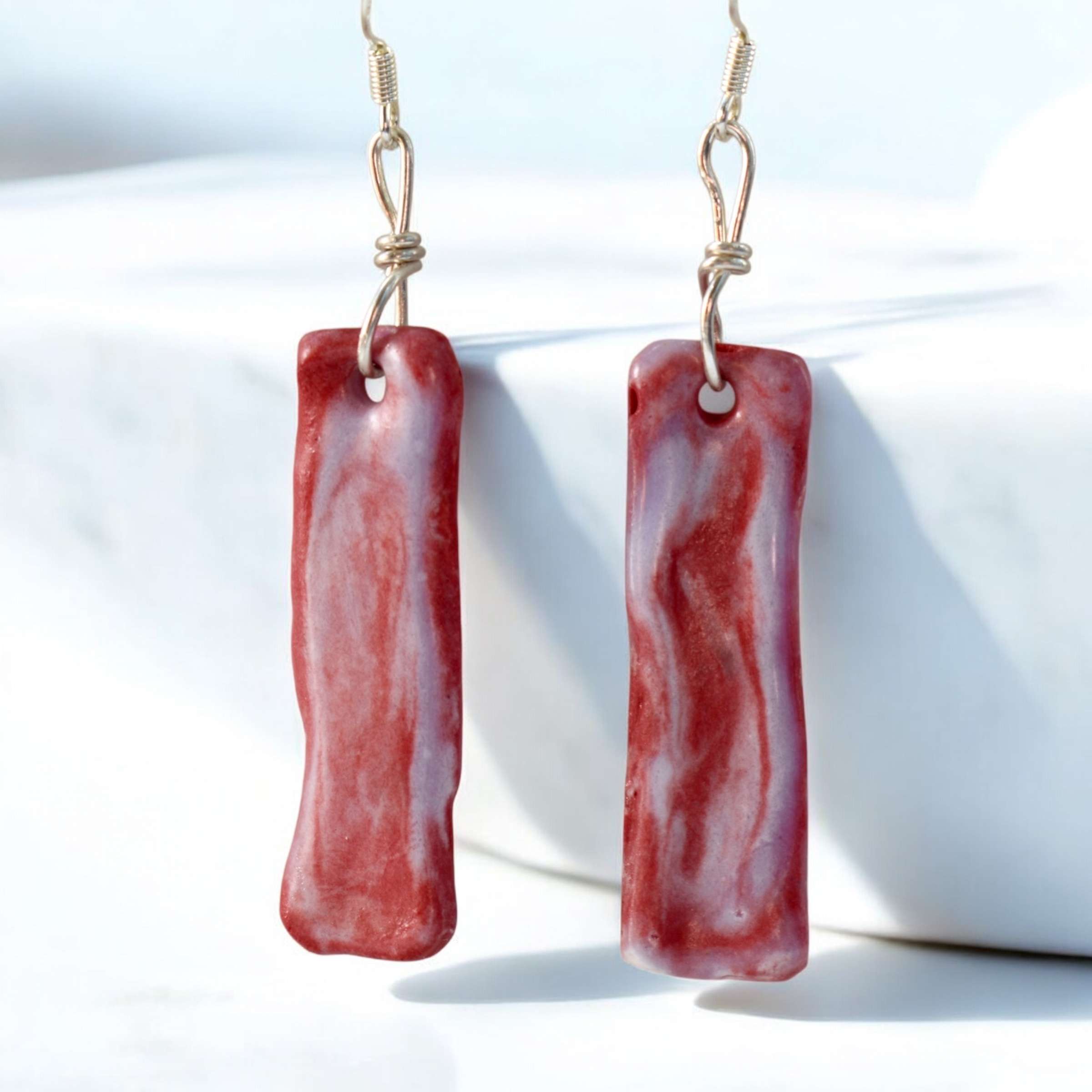 Radiant Twist Glass Sterling Silver Earrings