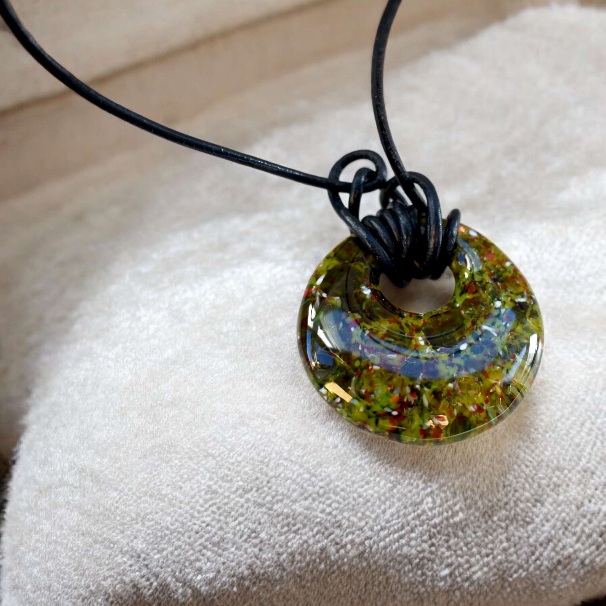 Handmade Springfire Glass pendant