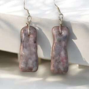 Blush Cloud – Handmade Glass Drop Earrings with Sterling Silver Hooks