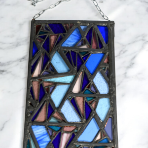 Azure Ray Stained Glass Hanging Art Panel