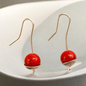Cardinal red jade drop earrings
