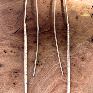 Hammered Sterling Silver Bar Earrings